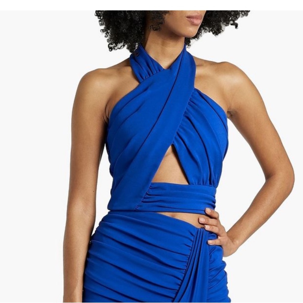 Balmain Blue Halter Crop Top